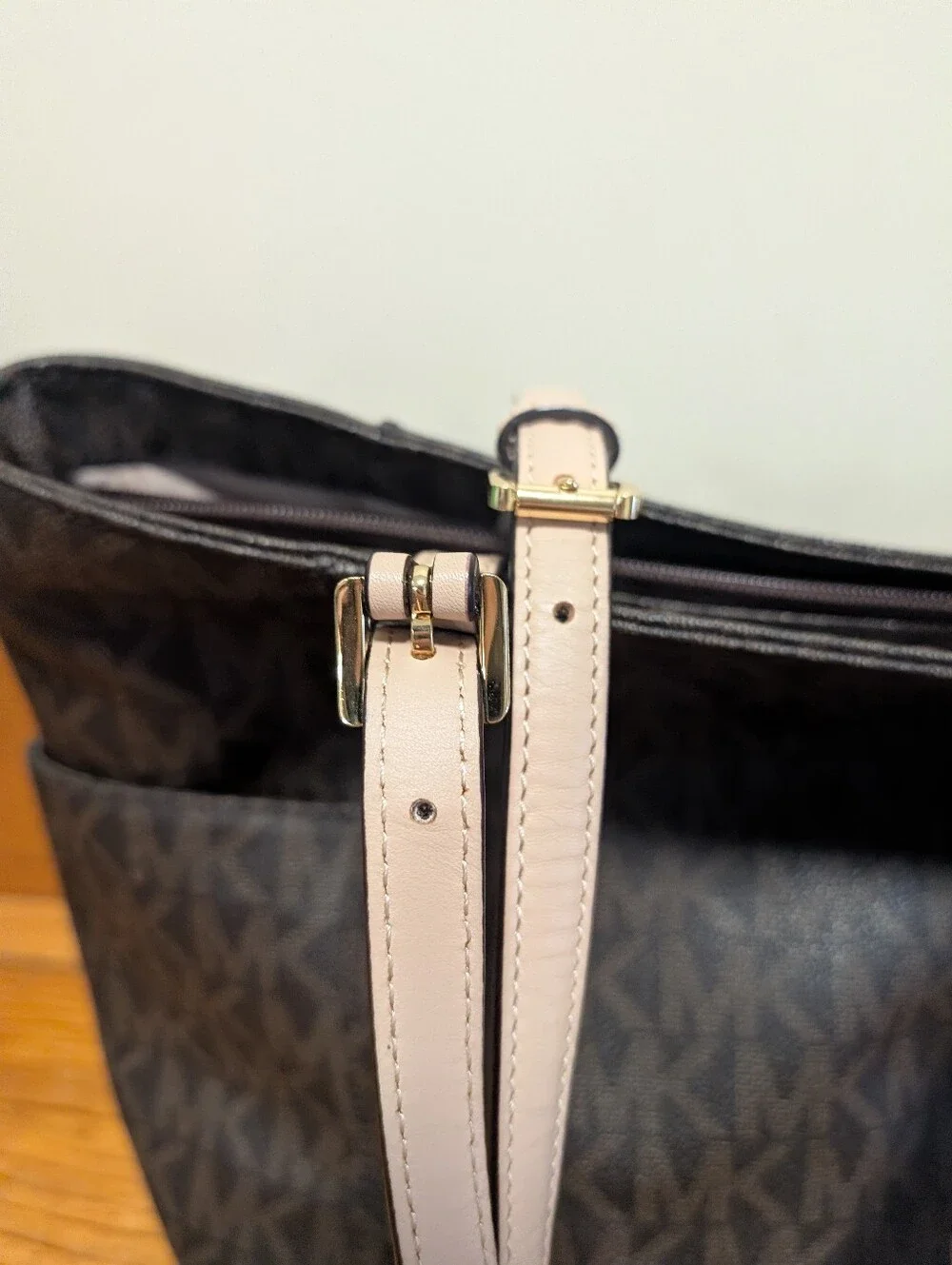 Michael Kors Jet Set Travel MK Signature Tote Brown Tan